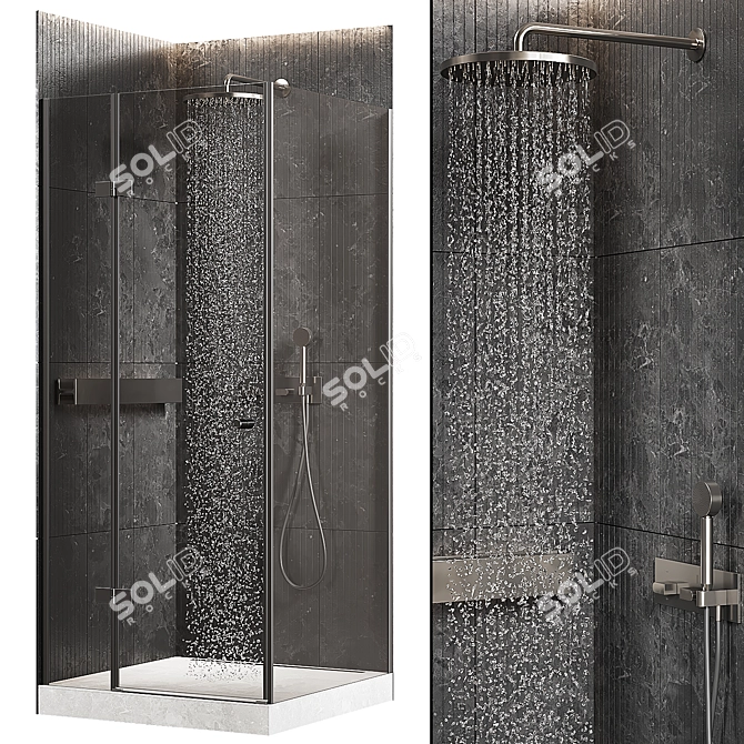 Corner Shower Enclosure 90x90 cm 3D model image 9