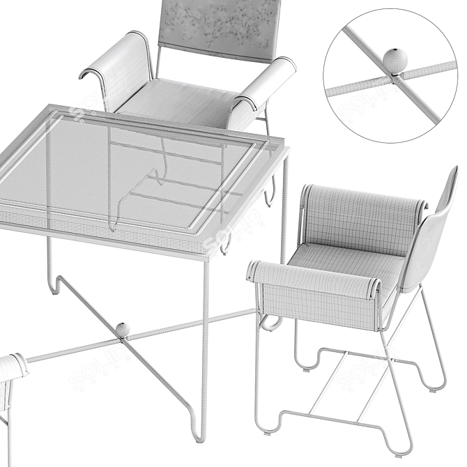 Tropical Outdoor Dining Set by GUBI 3D model image 6