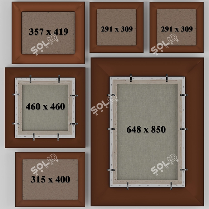 Classic Style Square Frame Art 3D model image 2