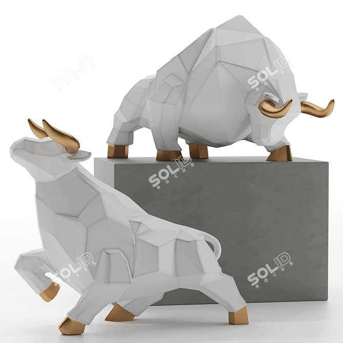 Bull Sculpture 3D Model for Renders 3D model image 3