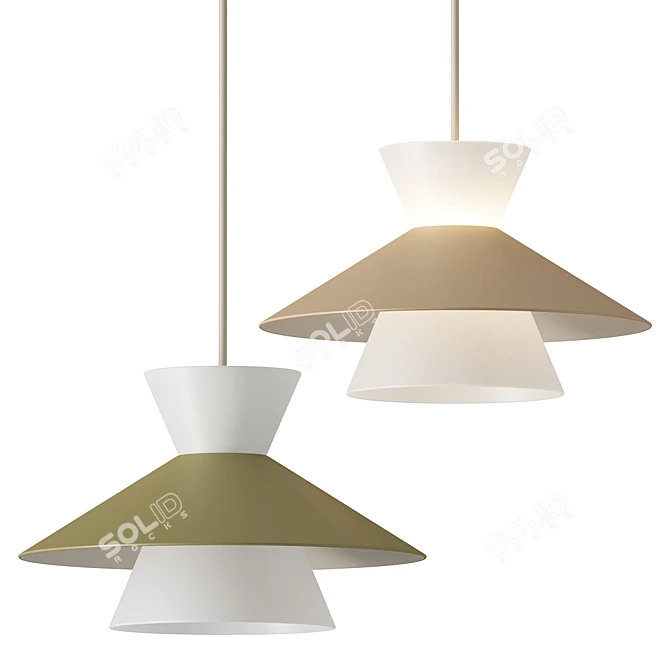 Modern Bennett Pendant Light Fixture 3D model image 1