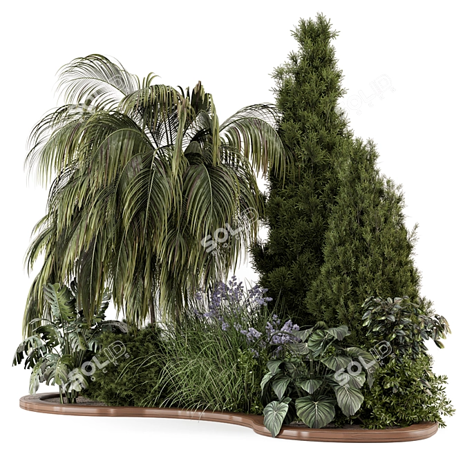 Outdoor Garden Set Bush 3D 3D model image 2