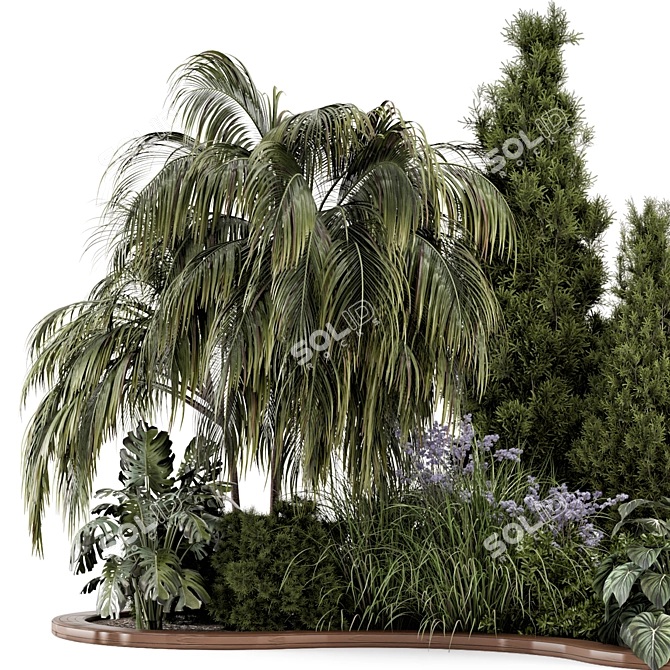 Outdoor Garden Set Bush 3D 3D model image 3