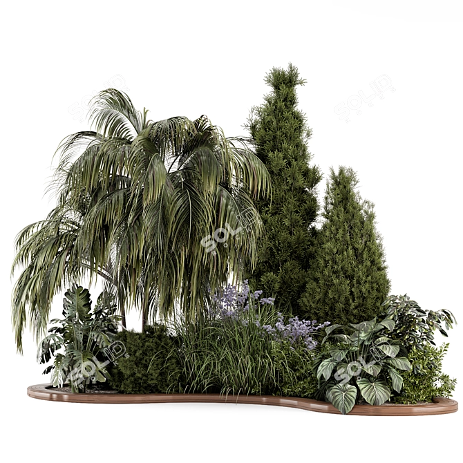 Outdoor Garden Set Bush 3D 3D model image 6