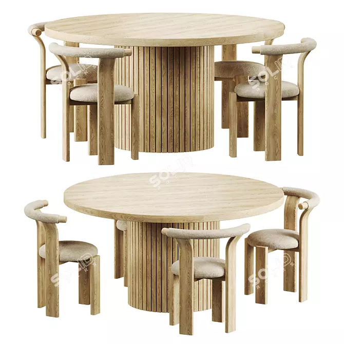 Modern Dining Set Soho Home 3D model image 1