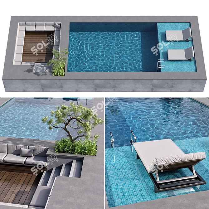 Crystal Clear Pool Rendering Asset 3D model image 1