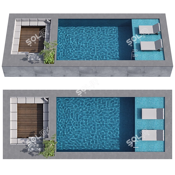 Crystal Clear Pool Rendering Asset 3D model image 2