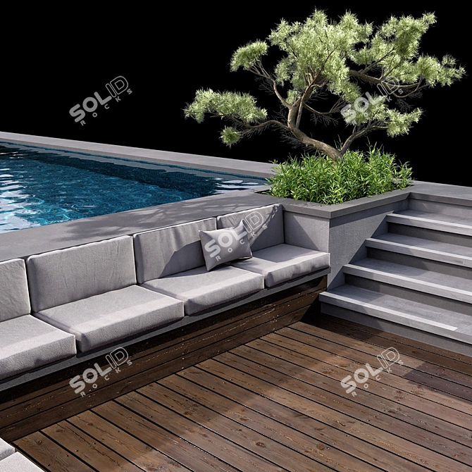 Crystal Clear Pool Rendering Asset 3D model image 3