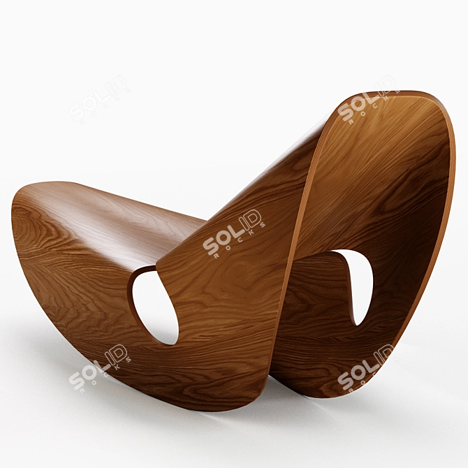 Cowrie Rocker Chaise Lounge Cabinet 3D model image 4