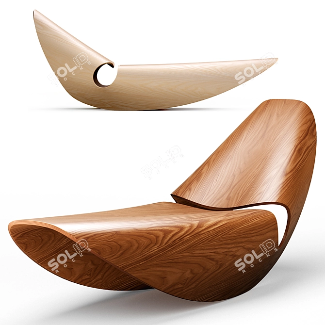 Cowrie Rocker Chaise Lounge Cabinet 3D model image 5