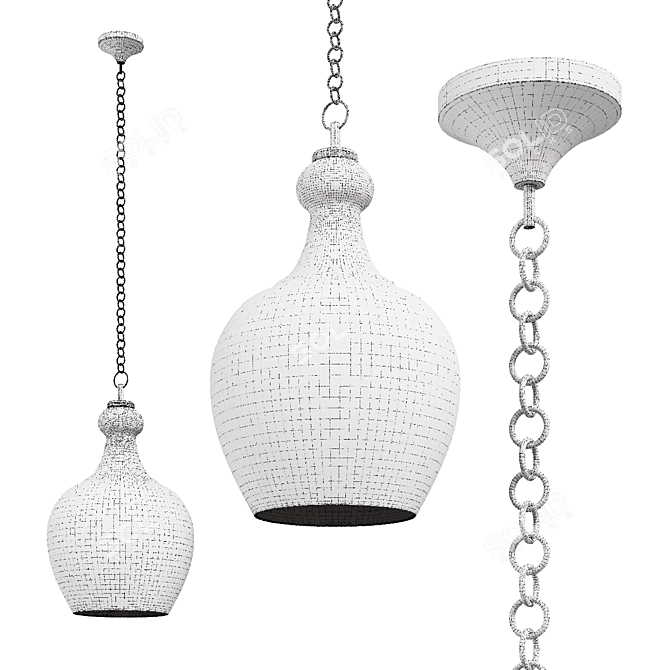 Flynn Recycled Glass Pendant Light 3D model image 2