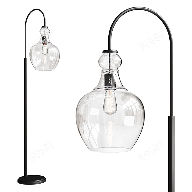 Eco-Friendly Glass Floor Lamp 3D model image 1