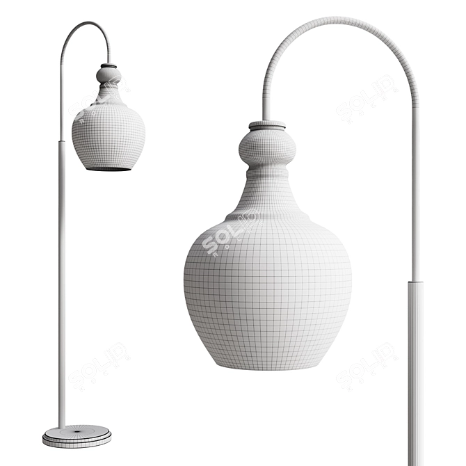 Eco-Friendly Glass Floor Lamp 3D model image 2