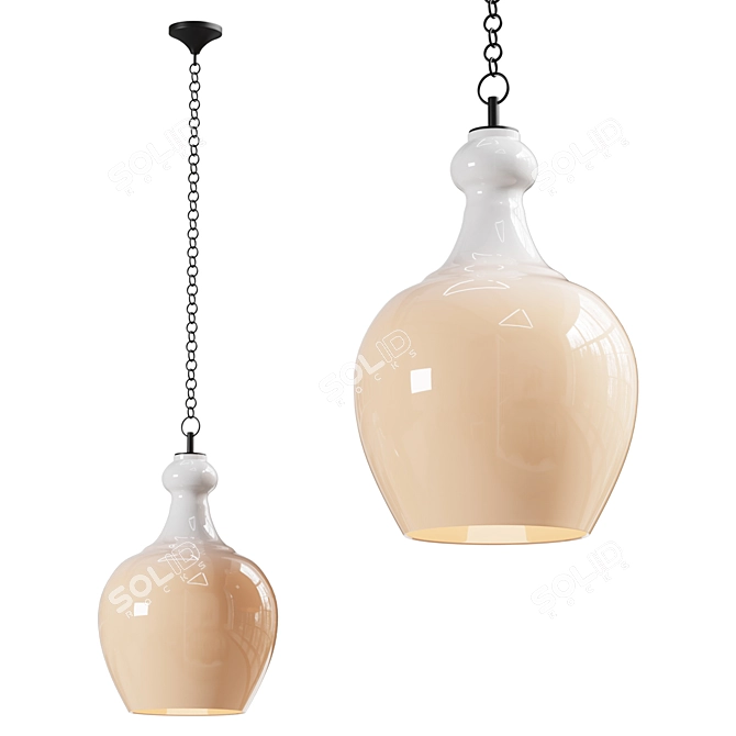 Flynn Milk Glass Pendant Light 3D model image 1