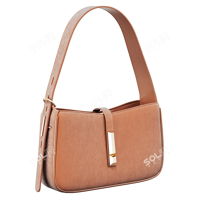 Elegant Tawny Baguette Purse 3D model image 1