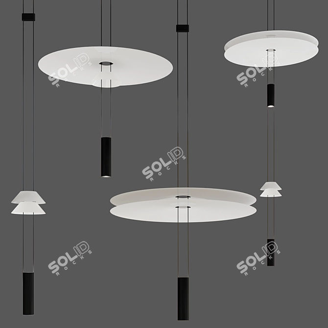 Sleek LED Pendant Lighting Fixture 3D model image 5