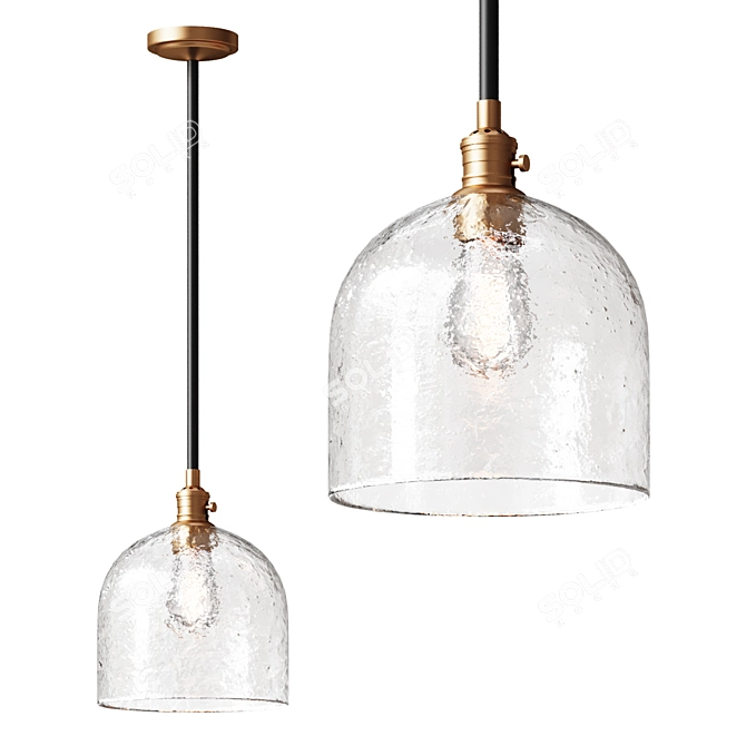 Textured Glass Pendant Light 3D model image 1