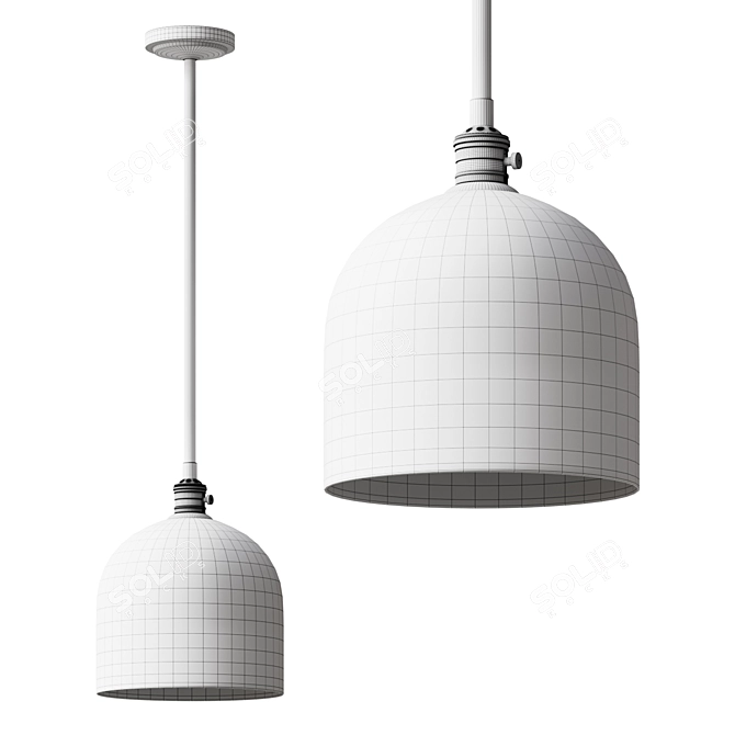 Textured Glass Pendant Light 3D model image 2