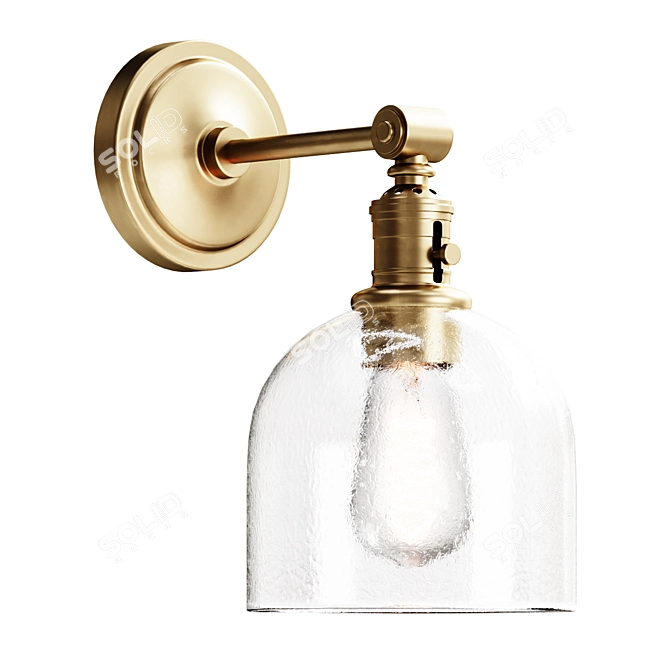 Textured Glass Wall Sconce 3D model image 1