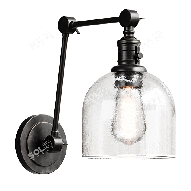 Textured Glass Articulating Sconce 3D model image 1