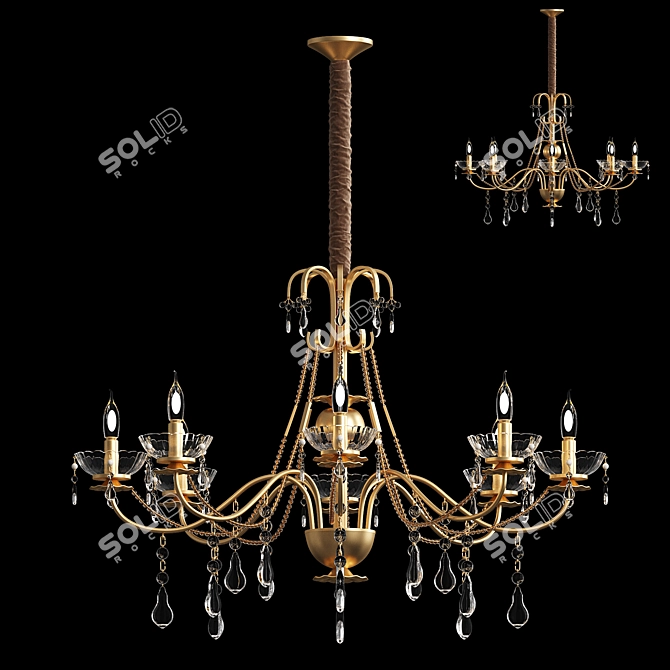 Contemporary Crystal Pendant Light 3D model image 1