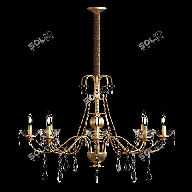 Contemporary Crystal Pendant Light 3D model image 2