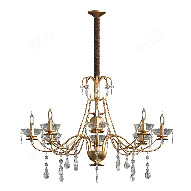 Contemporary Crystal Pendant Light 3D model image 5