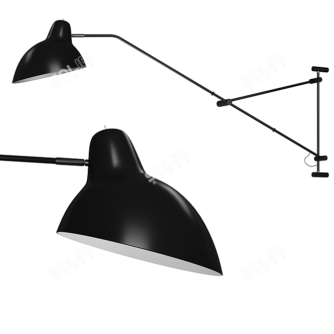 Modernly Designed Demand Wall Light 3D model image 1