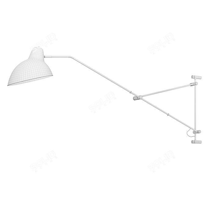 Modernly Designed Demand Wall Light 3D model image 2