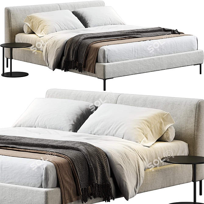 Contemporary B&B Italia Charles Bed 3D model image 1