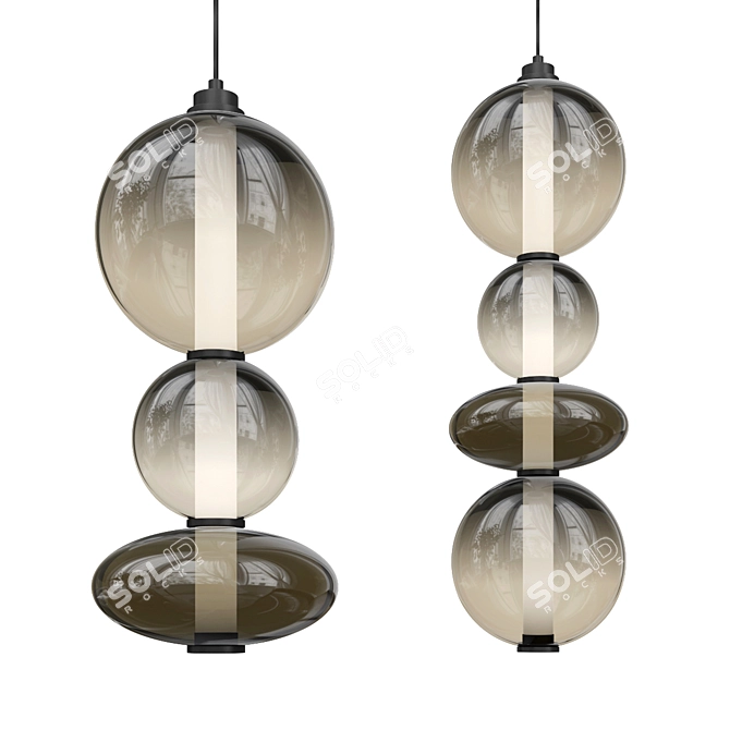 Modern Futuristic Pendant Light 3D model image 1