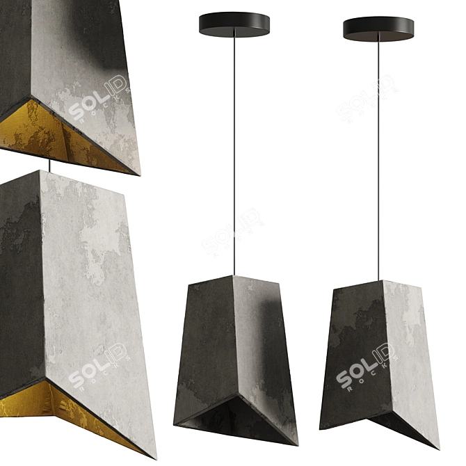 Minimalist Concrete Pendant Light 3D model image 2