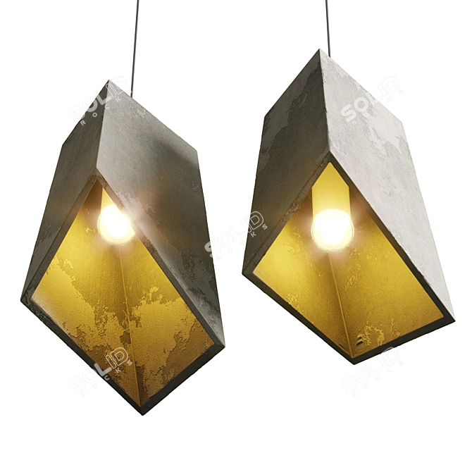 Minimalist Concrete Pendant Light 3D model image 4