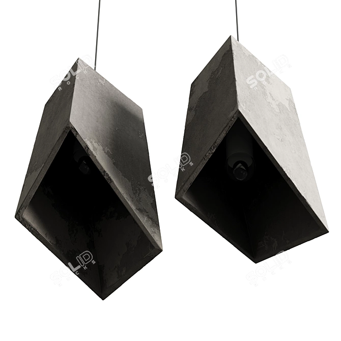 Minimalist Concrete Pendant Light 3D model image 5