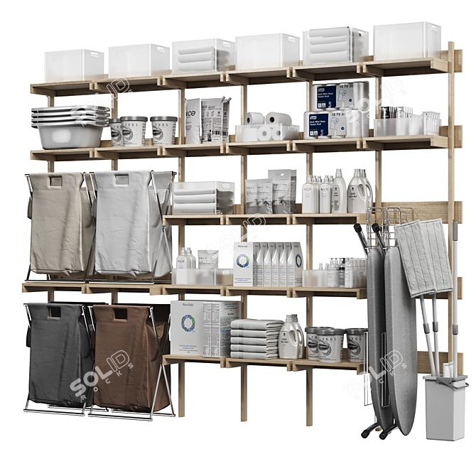 Household Goods Store Display Rack 3D model image 5