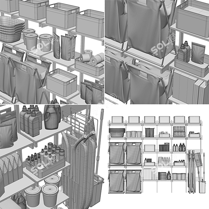 Household Goods Store Display Rack 3D model image 6