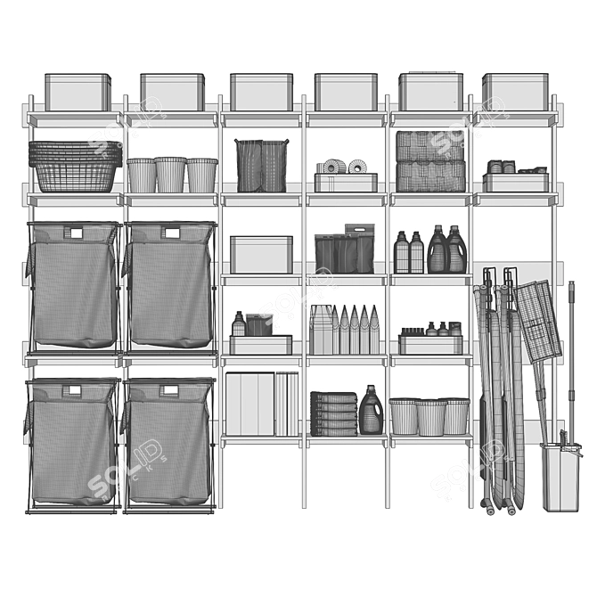 Household Goods Store Display Rack 3D model image 7