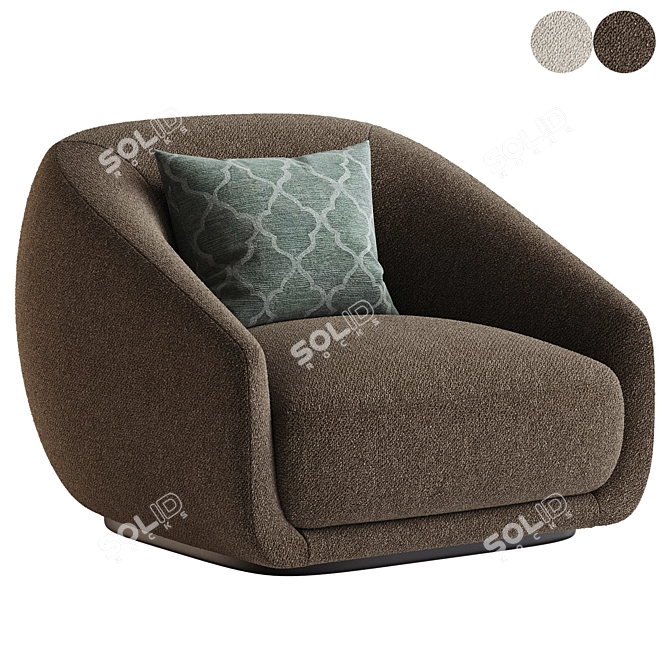 Elegant Montholon Lounge Chair 3D model image 1