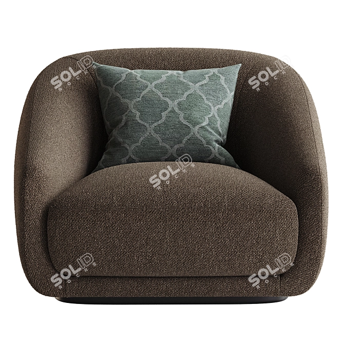 Elegant Montholon Lounge Chair 3D model image 3