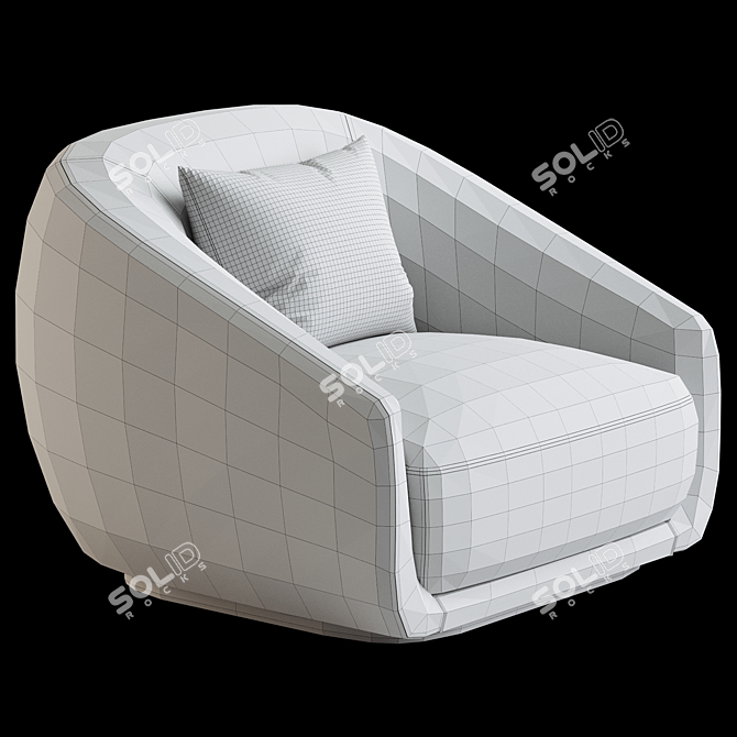 Elegant Montholon Lounge Chair 3D model image 5