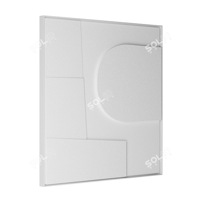 Textured White Wall Art Joran 3D model image 2