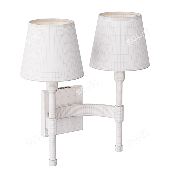 Translated Description: Lauren Home's коврик  Katie wall sconce combines equestrian style with metal accents in a choice of finishes. 3D model image 12