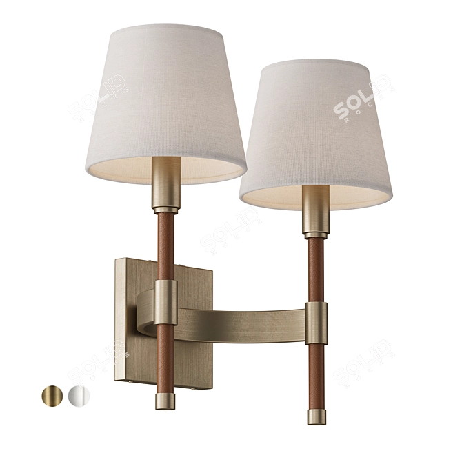 Translated Description: Lauren Home's коврик  Katie wall sconce combines equestrian style with metal accents in a choice of finishes. 3D model image 13