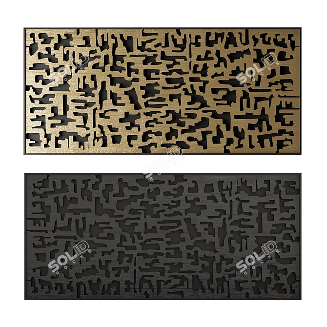 Carved Wood Wall Decor 3D model image 1