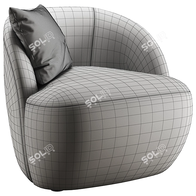 Swivel Chair with Adjustable Colors 3D model image 5