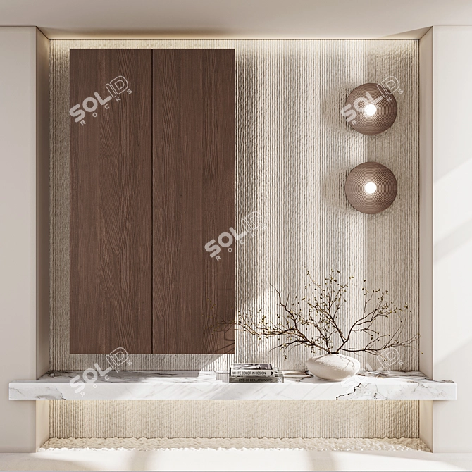 Modern Hallway 3D Furniture Set 3D model image 2