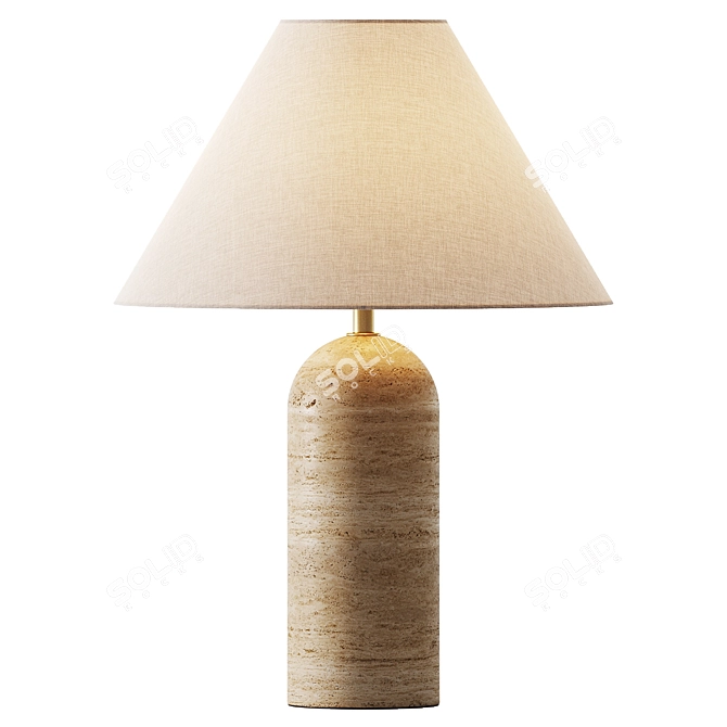 Elegance Defined Travertine Table Lamp 3D model image 1