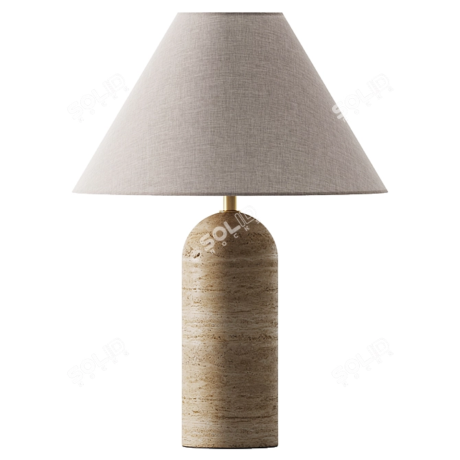 Elegance Defined Travertine Table Lamp 3D model image 2