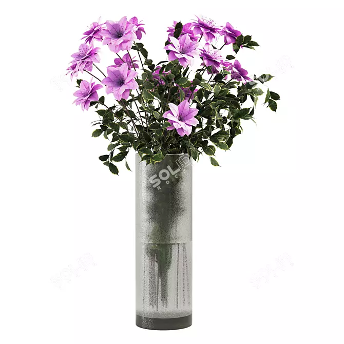 Elegant Bouquet Flower Set Display 3D model image 5