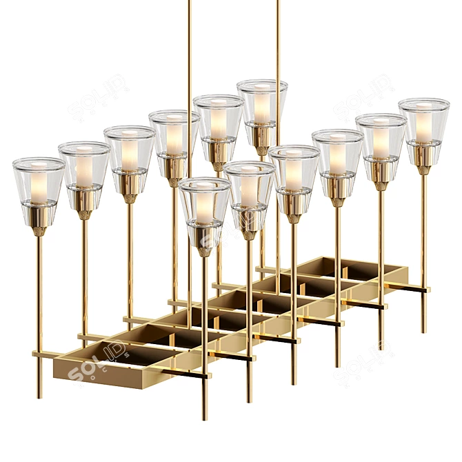 RH Torche De Verre Chandelier 3D model image 1